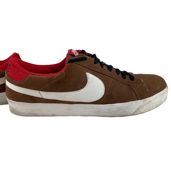 Nike SB Skateboard Blazer Low CS Bison/White/Sport Red Sneaker Skate Shoe Suede - Picture 11 of 16